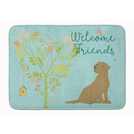 Carolines Treasures Welcome Friends Chocolate Labrador Retriever Machine Washable Memory Foam Mat BB7597RUG